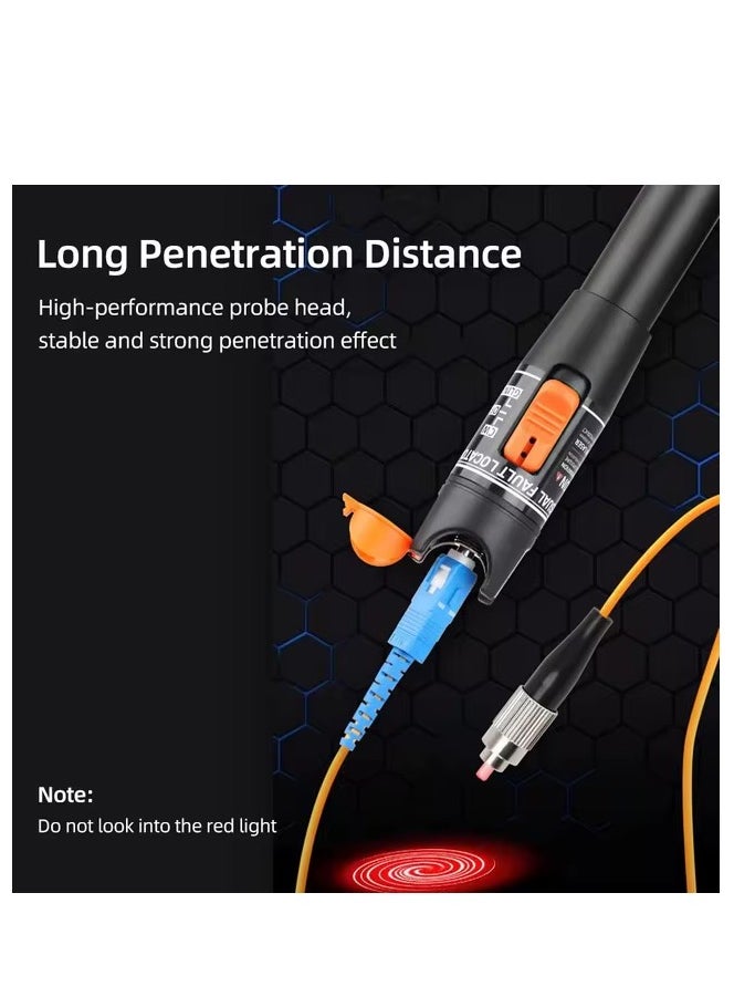 QLIGHT VFL10mW Visual Fault Locator,10KM Fiber Optic Cable Tester Meter with 2.5 mm Universal Connector FC/SC/ST Adapter Pen for CATV Telecommunications Engineering Maintenance  - Image 5
