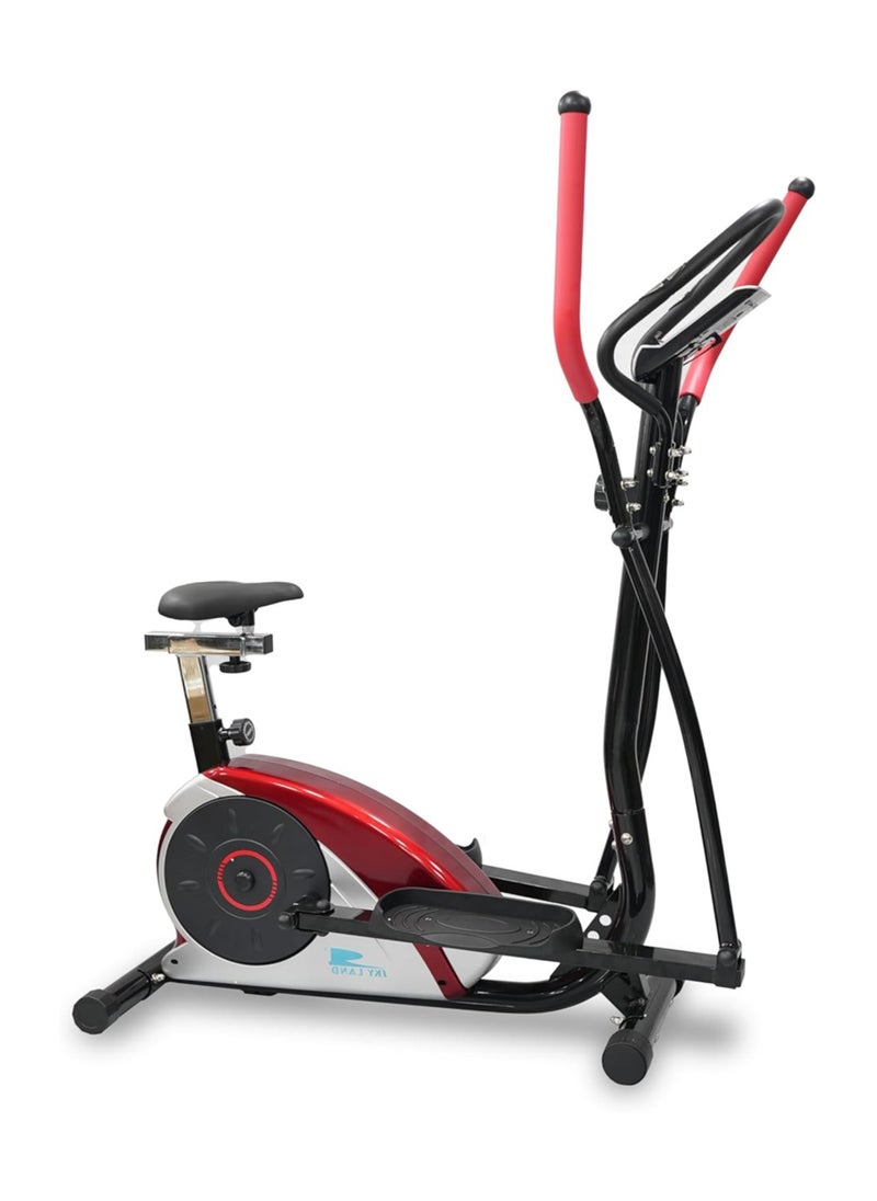 Sky Land 2-in-1 Elliptical Trainer & Exercise Bike | Magnetic Resistance Cross Trainer with Digital Monitor, 8-Level Control | Home Cardio Workout Machine EM-1202 (Red)  - Image 3