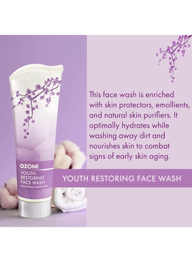 أوزون غسول الوجه المرمم للشباب | غني بعرق السوس والقمح والسنتيللا | غسول الوجه لجميع أنواع البشرة | لعلامات التقدم في السن والتجاعيد والخطوط الدقيقة | للرجال والنساء | 100 مل - Image 2