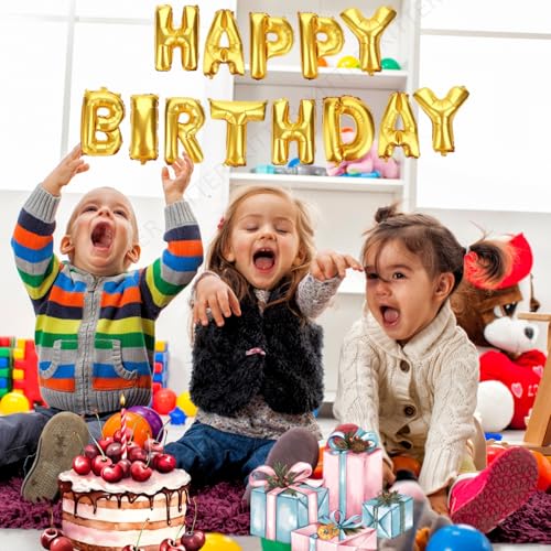 KITTER Golden Happy Birthday Foil Balloon, Metallic Happy Birthday Balloons Set for Birthday Decoration Kit, Balloons for Decorating Birthday For Boys Girls Kids Adults - Image 4