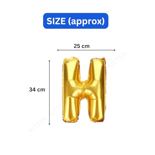 KITTER Golden Happy Birthday Foil Balloon, Metallic Happy Birthday Balloons Set for Birthday Decoration Kit, Balloons for Decorating Birthday For Boys Girls Kids Adults - Image 2