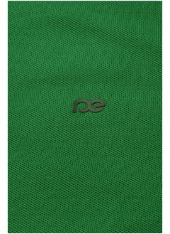 Peter England Peter England Men's Snug Fit Solid Polo T-Shirt with Coloured Collar Tipping| Cotton Rich| Premium Pique Weave Green  - Image 5