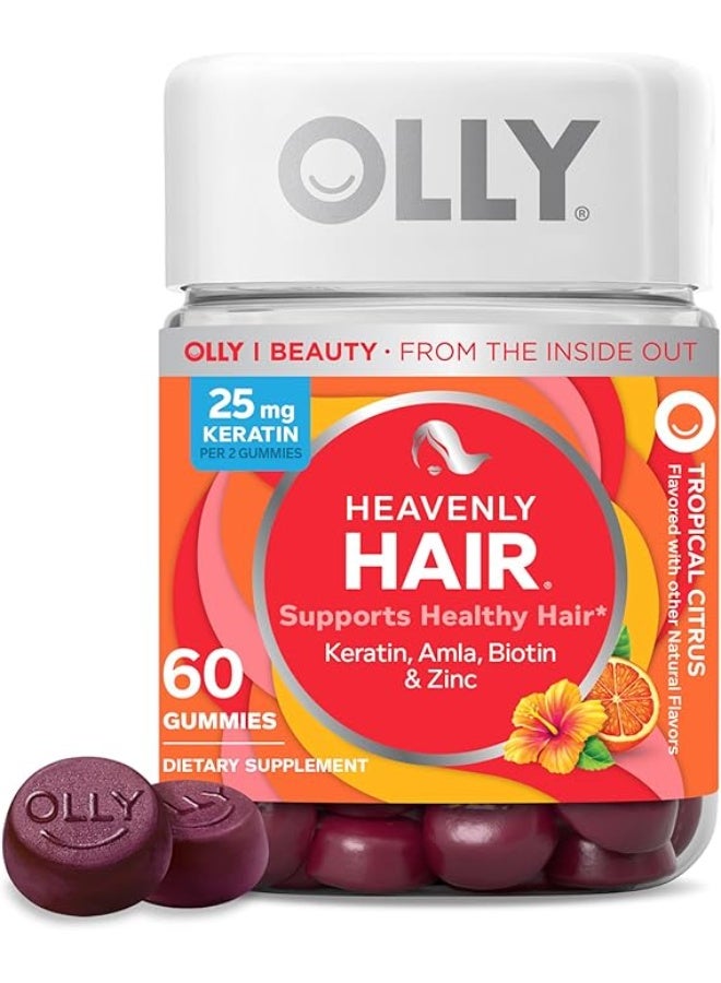 أولي هيفنلي هير غومي، يدعم صحة الشعر، كيراتين، بيوتين، أملاء، مكمل قابل للمضغ، إمداد لمدة 30 يومًا - 60 حبة