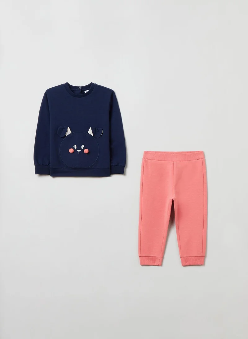 Ovs Plush jogging set with rabbit patch