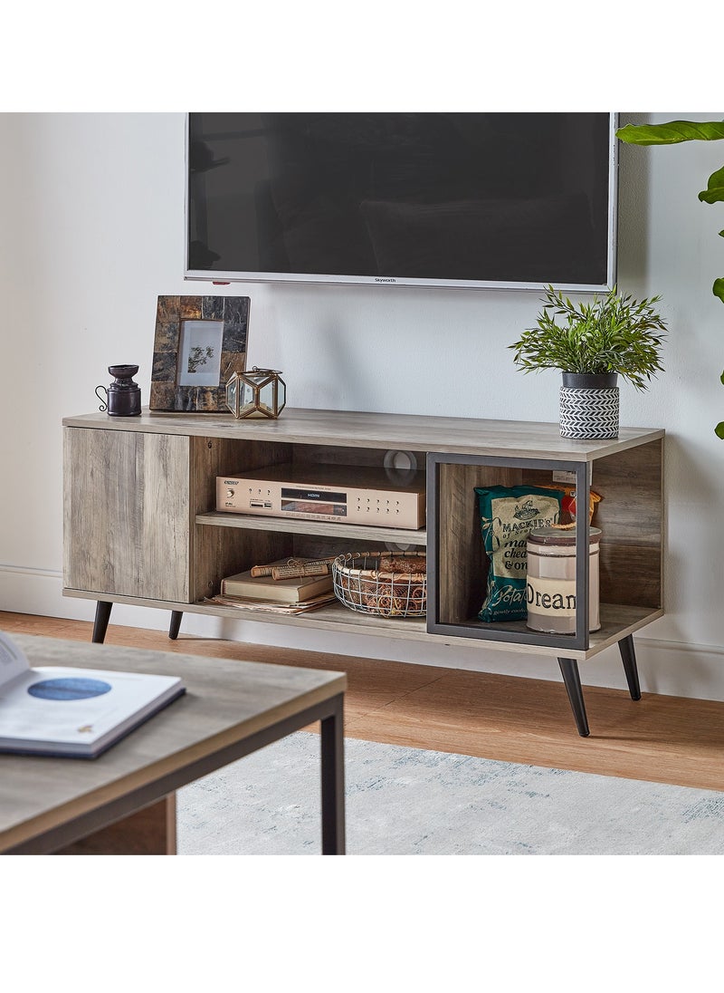 LINSY HOME LINSY HOME - T-V Stand , Storage Cabinet for Bedroom, Living Room, Nursery, Entryway , Sturdy Steel Frame, Light Grey Color, 110L*40W* 50H cm  - Image 3