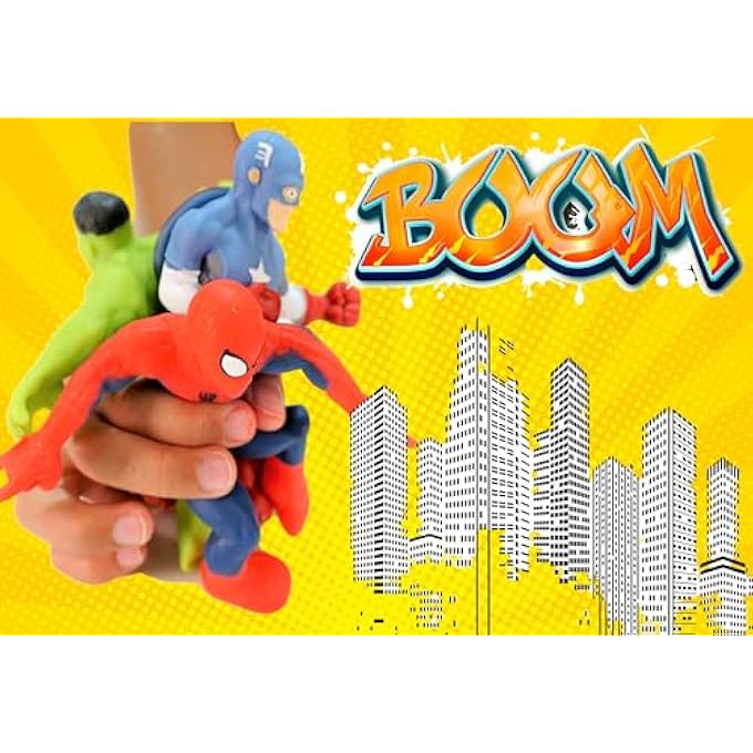 Ja-Ru Marvel Avengers Stretchy Toys Heroes Squish & Pull Toys (2 Units Assorted) Hulk & Spiderman Calming Fidget Toy, Stress Toys for Kids & Boys Toys DEF-6900-2 - Image 2