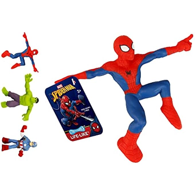Ja-Ru Marvel Avengers Stretchy Toys Heroes Squish & Pull Toys (2 Units Assorted) Hulk & Spiderman Calming Fidget Toy, Stress Toys for Kids & Boys Toys DEF-6900-2 - Image 1