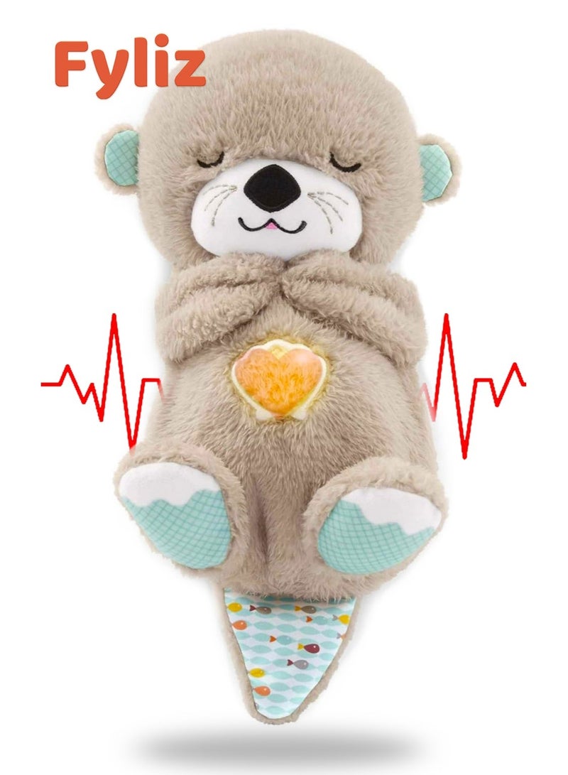 Fyliz Plush Baby Toy, Plush Otter Toy, Soothing Toy with Breathing Effect, Ideal for Use During Sleep - Image 1