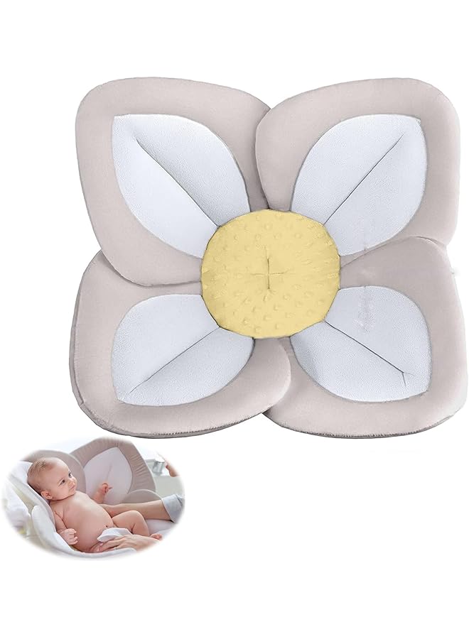 X spring Spring Baby Bath Flower Baby Will Love Blooming Bath Flower Blooming Bath Baby Bath Seat Cozy Bamboo Flower Bath Fits Bathtub Sink Baby Tubs For Newborn Infants To Toddler 0 To 6 Months And Up - Image 1