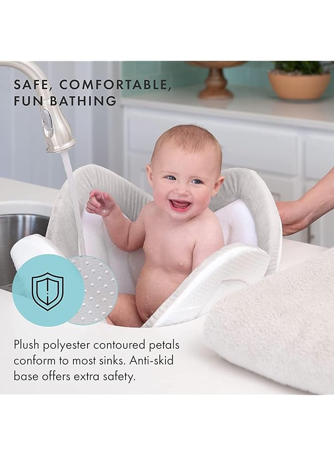 X spring Spring Baby Bath Flower Baby Will Love Blooming Bath Flower Blooming Bath Baby Bath Seat Cozy Bamboo Flower Bath Fits Bathtub Sink Baby Tubs For Newborn Infants To Toddler 0 To 6 Months And Up - Image 4