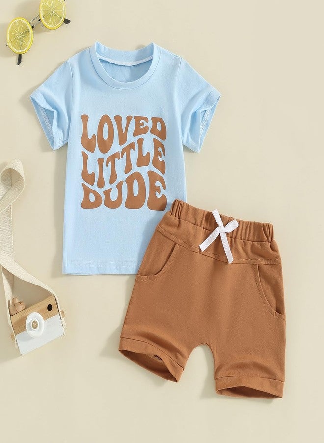 Fernvia Baby Boy Summer Outfits Toddler Funny Letter Short Sleeve T-Shirt Tops Elastic Shorts 2 Piece Clothes Set - Image 2