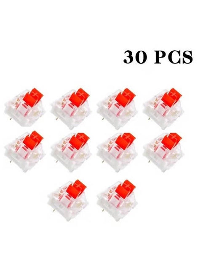 واي جيه 30 قطعة مفاتيح مفاتيح حمراء مفاتيح 3 دبوس مفاتيح - ما يعادل لوحة المفاتيح الميكانيكية DIY مفاتيح قابلة للاستبدال 45gf خطي / RGB / Dustproof - Image 1