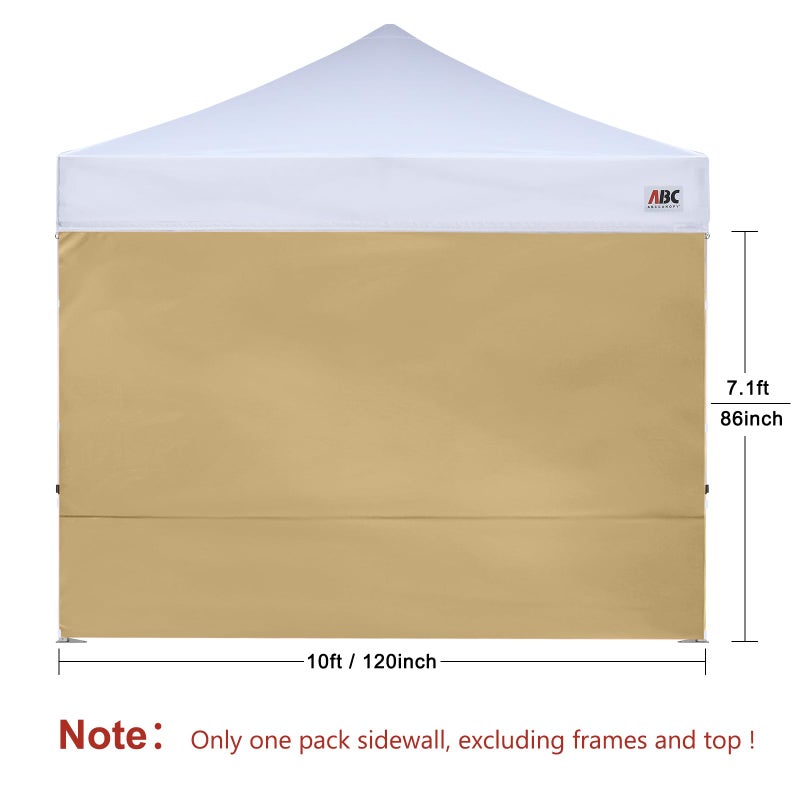 ABCCANOPY Instant Canopy SunWall 10x10 FT, 1 Pack Sidewall Only, No Frame or Top, Beige - Image 2