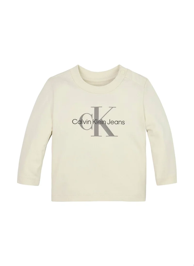 Calvin Klein Jeans Calvin Klein Jeans Baby's T-Shirt - Long Sleeves - Newborn - Cotton , Grey