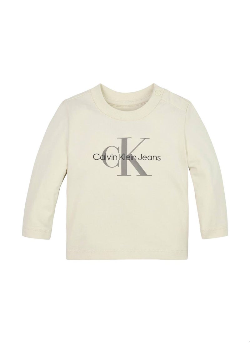 Calvin Klein Jeans Calvin Klein Jeans Baby's T-Shirt - Long Sleeves - Newborn - Cotton , Grey  - Image 1