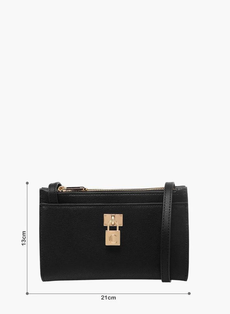 Le Confort Textured Crossbody Bag With Lock Accent