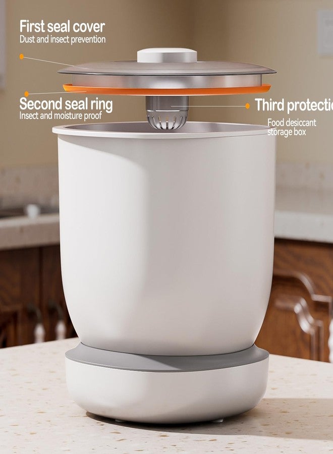 CTIME Airtight Pet Food Container - Front Opening Storage Jar, Triple-Layer Freshness Protection for Small Dog Cat Bird Treats & Dry Food - 7.2L/2.2Gal (White) - Image 4
