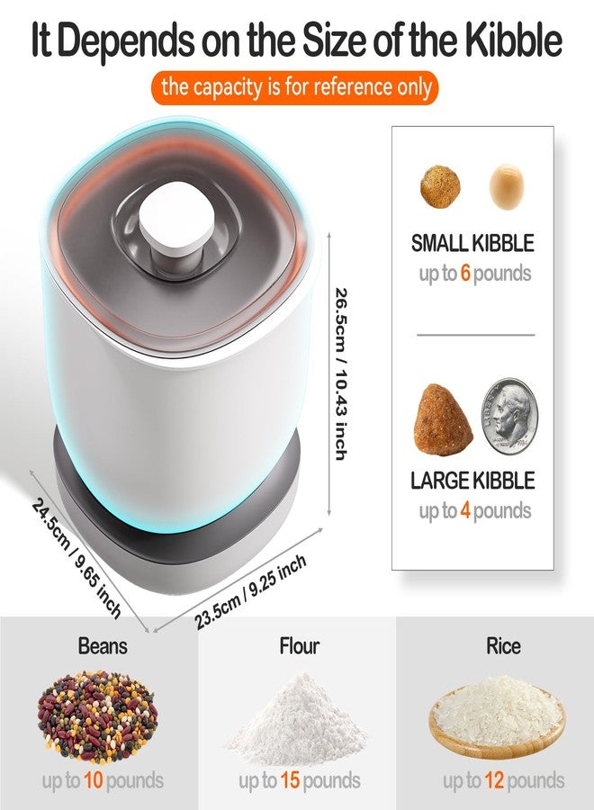 CTIME Airtight Pet Food Container - Front Opening Storage Jar, Triple-Layer Freshness Protection for Small Dog Cat Bird Treats & Dry Food - 7.2L/2.2Gal (White) - Image 3