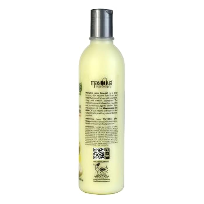 Mayoliva Plus Omega3 Leave-In Hair Cream 12.5 oz – Heat Protection & Intense Softness – Deep Conditioning Therapy for Dry & Damaged Hair with Mayonnaise and Olive Oil - Image 2