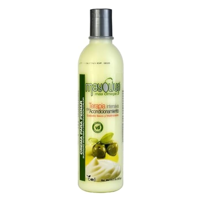 Mayoliva Plus Omega3 Leave-In Hair Cream 12.5 oz – Heat Protection & Intense Softness – Deep Conditioning Therapy for Dry & Damaged Hair with Mayonnaise and Olive Oil - Image 1