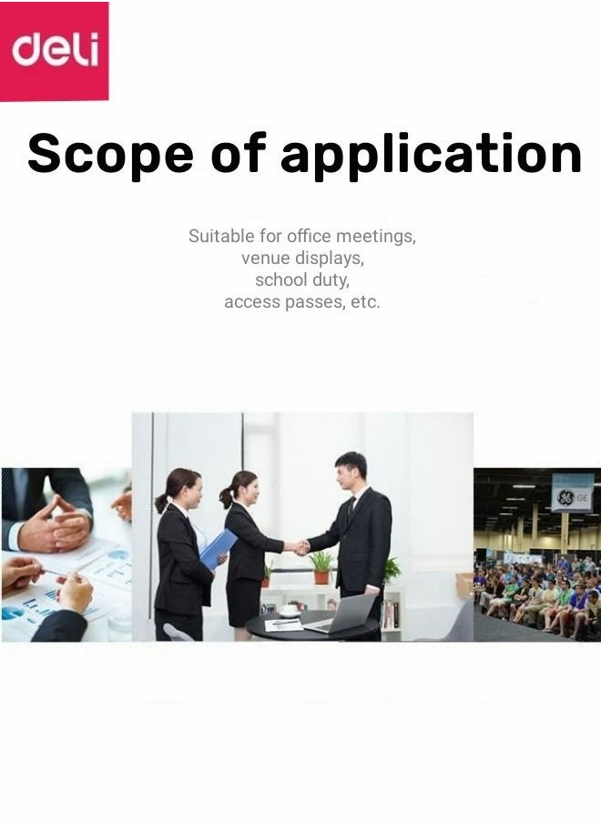 Deli - Acrylic ID Card Holder Name Badge Vertical Transparent Clear 89x54mm - Image 1
