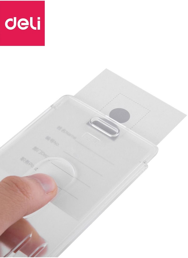 Deli Acrylic ID Card Holder Name Badge Vertical Transparent Clear 89x54mm  - Image 5
