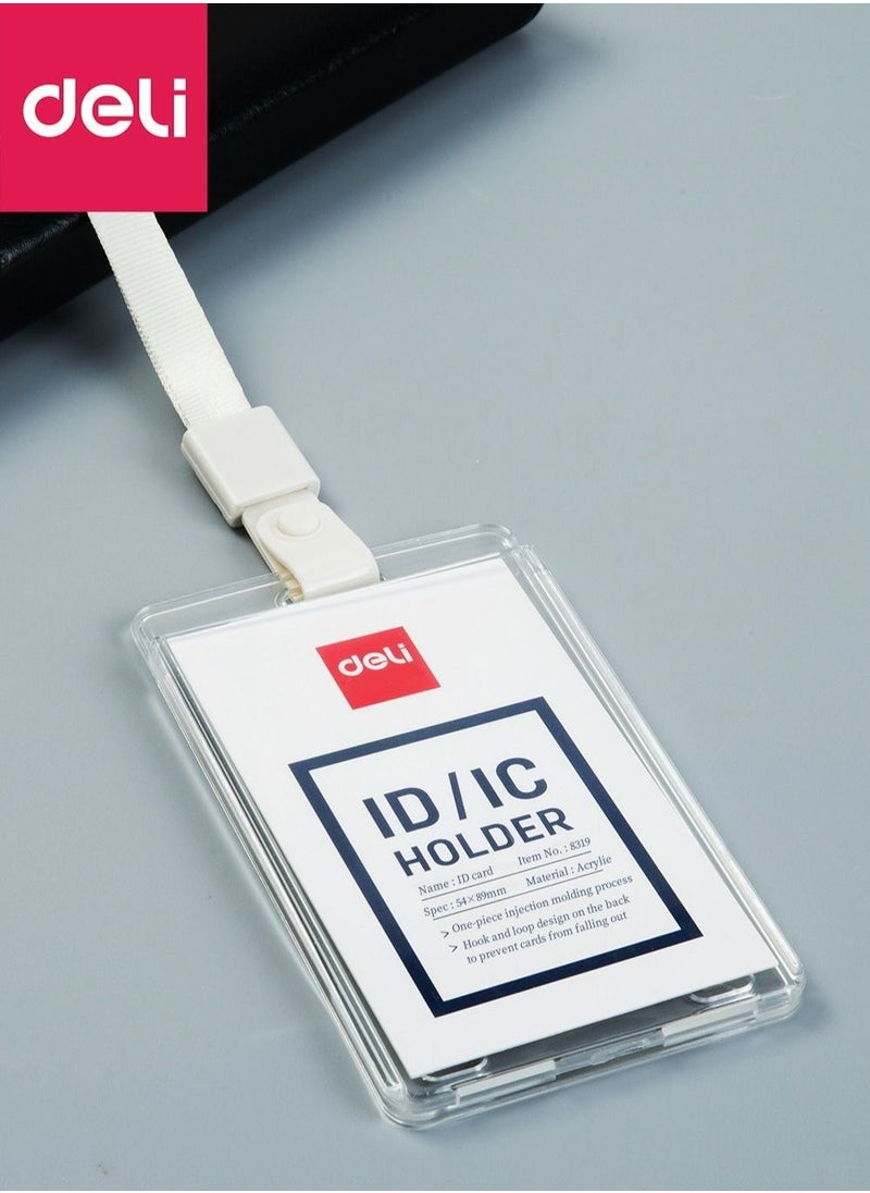 Deli Acrylic ID Card Holder Name Badge Vertical Transparent Clear 89x54mm  - Image 4