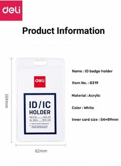 Acrylic ID Card Holder Name Badge Vertical Transparent Clear 89x54mm - pzsku/Z351E8F12BB6073AA0835Z/45/_/1679541011/d9093b8a-0709-42ab-bdcd-a72838630588