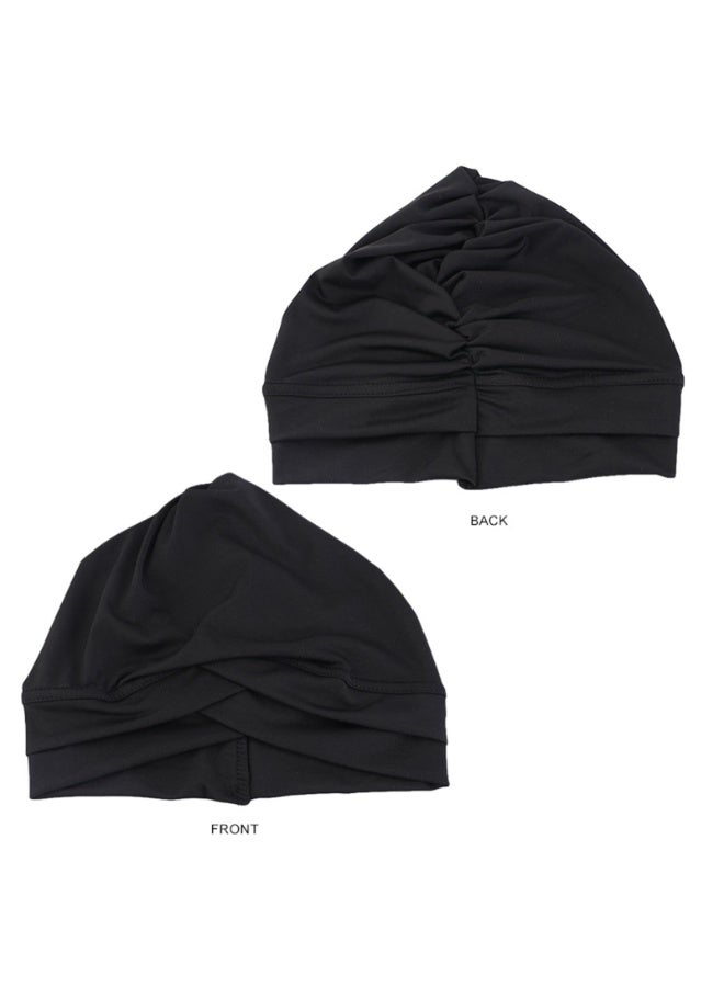 4 Pack Turban Head Wrap Cap Set, Cross-Style Design, Polyester-Spandex, 24x22cm, Multi-Color - Image 3
