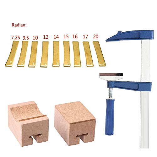 Jiayouy Guitar Bass Fingerboard Fret Press Insert Tool + 9Pcs Radian Fret Press Caul Inserts with 2pcs Wooden Soundhole Cauls, Hex Wrench - Image 2