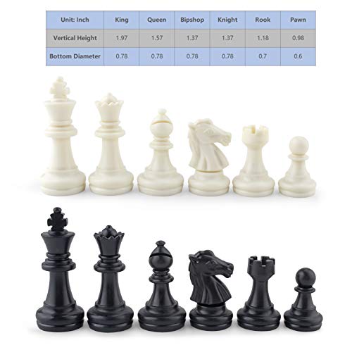 DINOBROS Chess Pieces Only Magnetic Plastic Chessman Set for Replacement of Missing Pieces - Complete Set of 32 Unweighted Game Pawns - Image 3