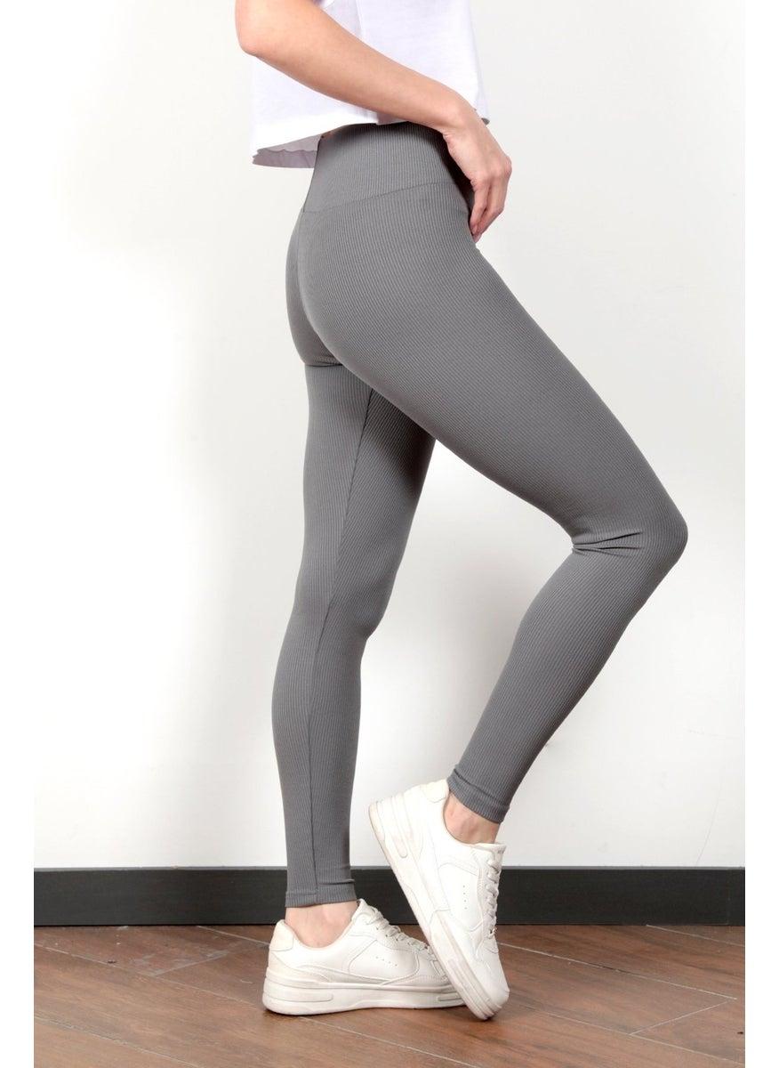 Giysa Recovery Gray Women's Camisole Ribbed Sports Yoga Leggings - 4102  - Image 3