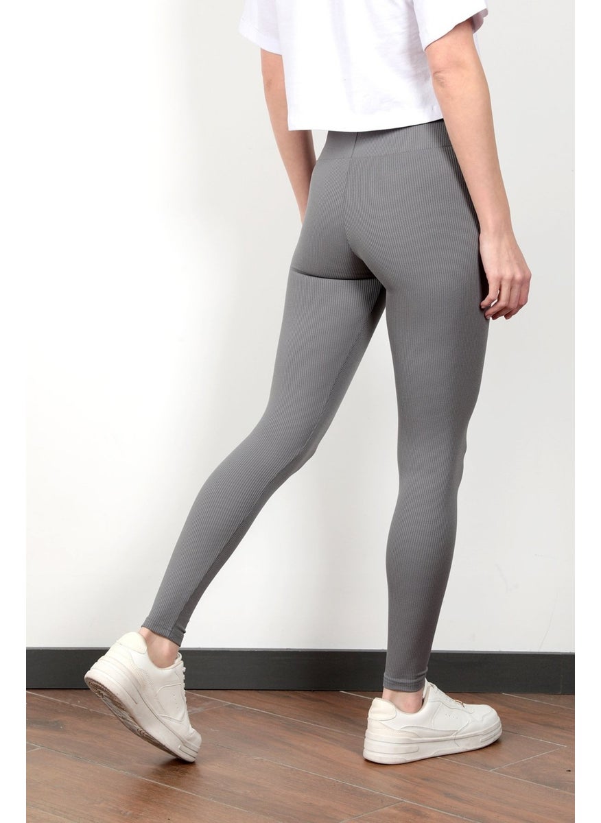 Giysa Recovery Gray Women's Camisole Ribbed Sports Yoga Leggings - 4102  - Image 4