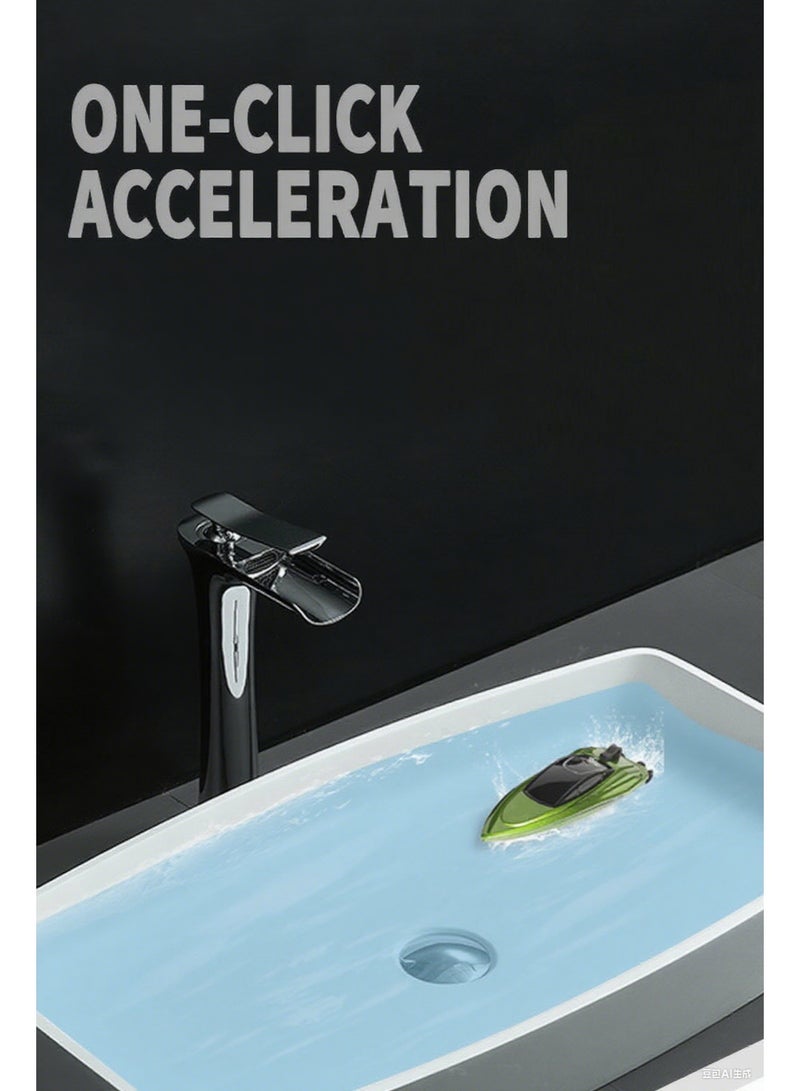 هالامودو 【قارب لاسلكي صغير】 زورق تحكم عن بعد سريع قارب سباق متقلب تلقائياً | مناسب للأطفال فوق 6 سنوات | محركين قويين | إشارة 2.4G مضادة للتداخل | هيكل مانع لتسرب الماء | طلاء سيارات عالي الجودة مع طبقة UV مقاومة | شحن 15 دقيقة لعمل 12 دقيقة | مدى تحكم 20 متر | صغير الحجم مناسب للبانيو/برك الأطفال | تشغيل تلقائي آمن عند دخول الماء | مؤشر إنذار ضعف البطارية - Image 2