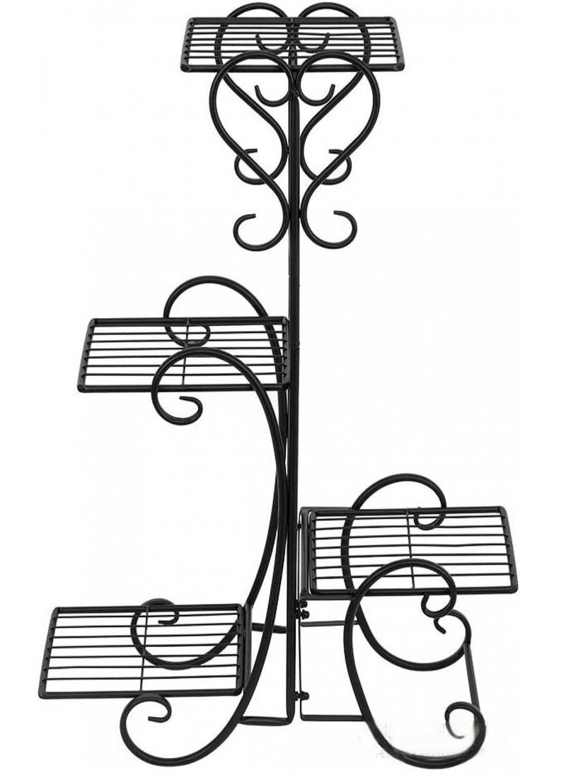 Bluejw 4-Layer Iron Plant Stand Flower Pot Stand Balcony Storage Stand - Image 1