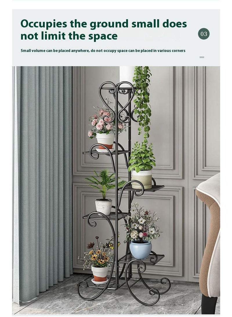 Bluejw 4-Layer Iron Plant Stand Flower Pot Stand Balcony Storage Stand - Image 3