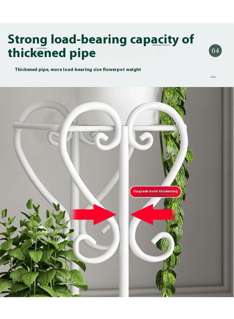 Bluejw 4-Layer Iron Plant Stand Flower Pot Stand Balcony Storage Stand - Image 4