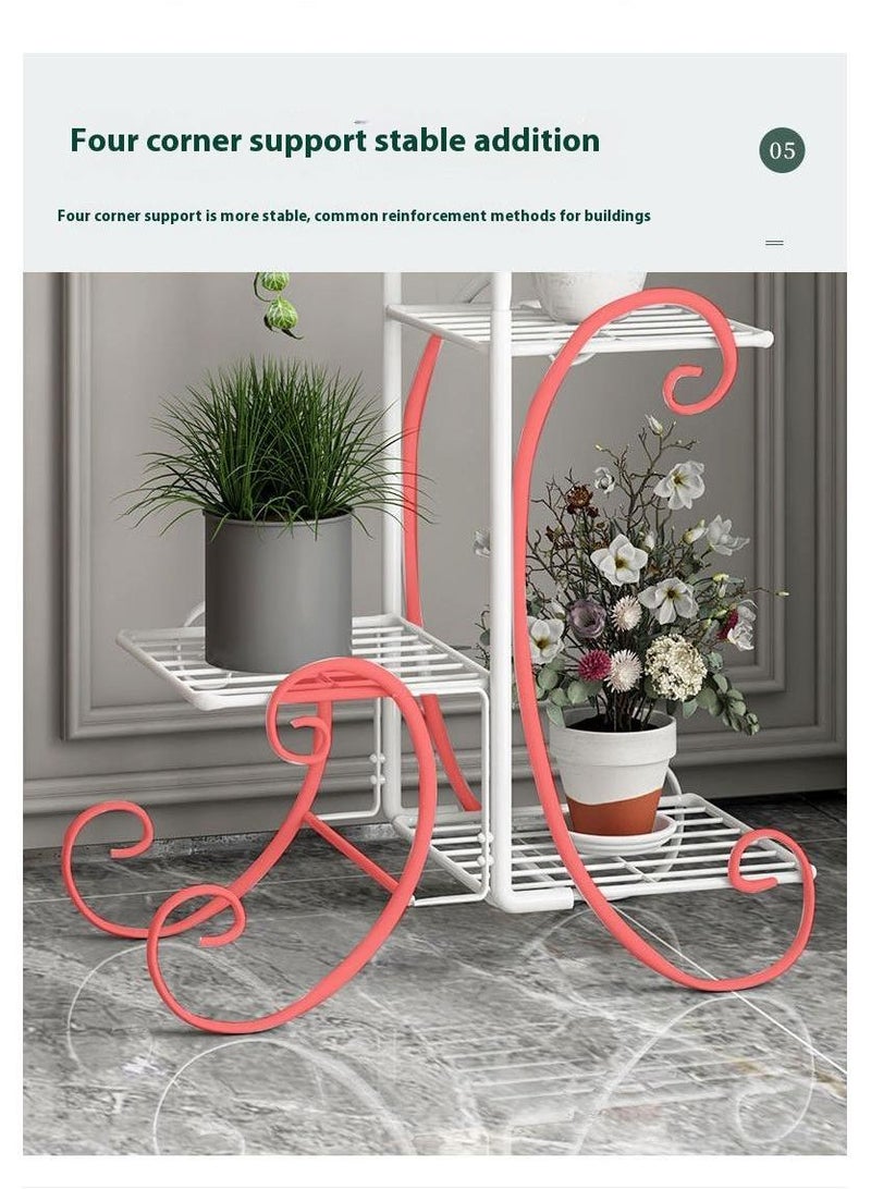 Bluejw 4-Layer Iron Plant Stand Flower Pot Stand Balcony Storage Stand - Image 5