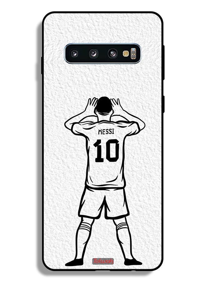 Tolwak Samsung Galaxy S10 Plus Protective Case Cover Messi Sketch - Image 2