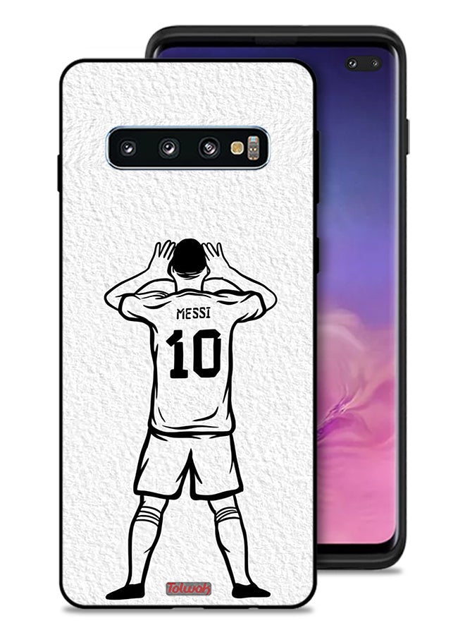 Tolwak Samsung Galaxy S10 Plus Protective Case Cover Messi Sketch - Image 1