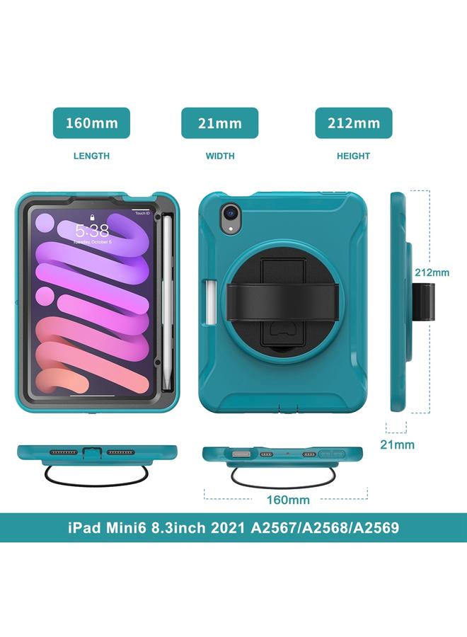 اس-توب جراب لجهاز iPad mini 6 / mini 2024، جراب واقٍ من البولي يوريثين الحراري مع حامل وحزام يد، قابل للدوران 360 درجة - Image 5