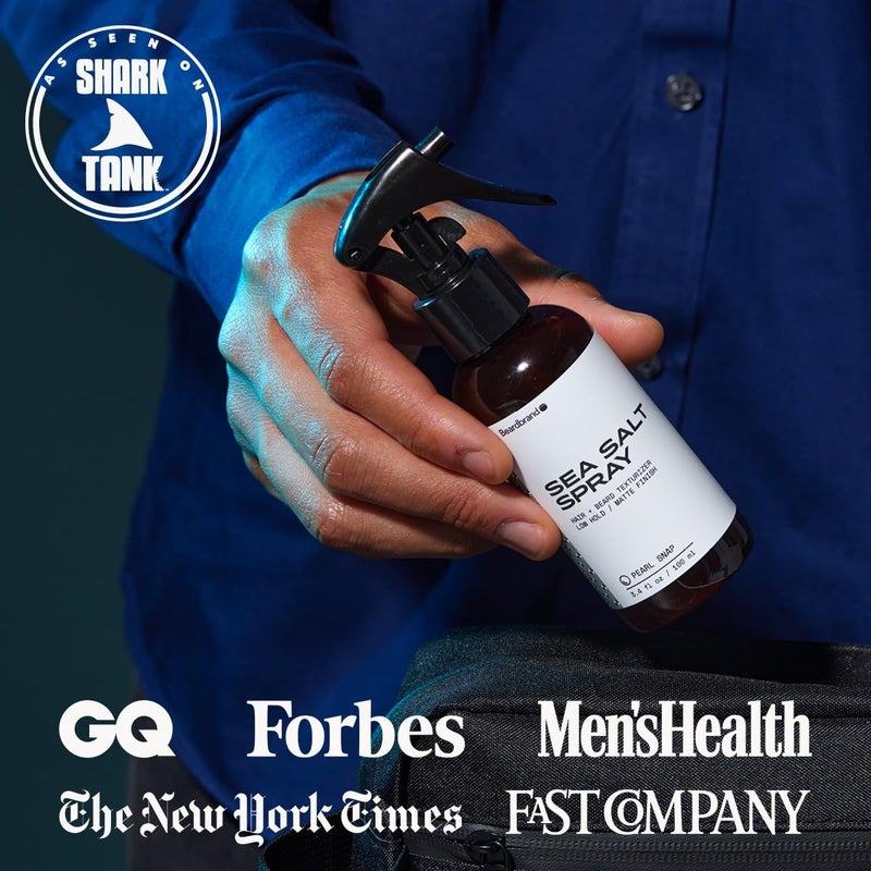 Beardbrand بخاخ ملح البحر للرجال - بخاخ لتنسيق الشعر يضيف حجمًا وملمسًا وسماكة فورية، بخاخ ملح خفيف للشعر لمظهر طبيعي ومُنسق، رائحة حديقة الأخشاب، احصل على أسلوب سهل وثبات طوال اليوم - Image 4
