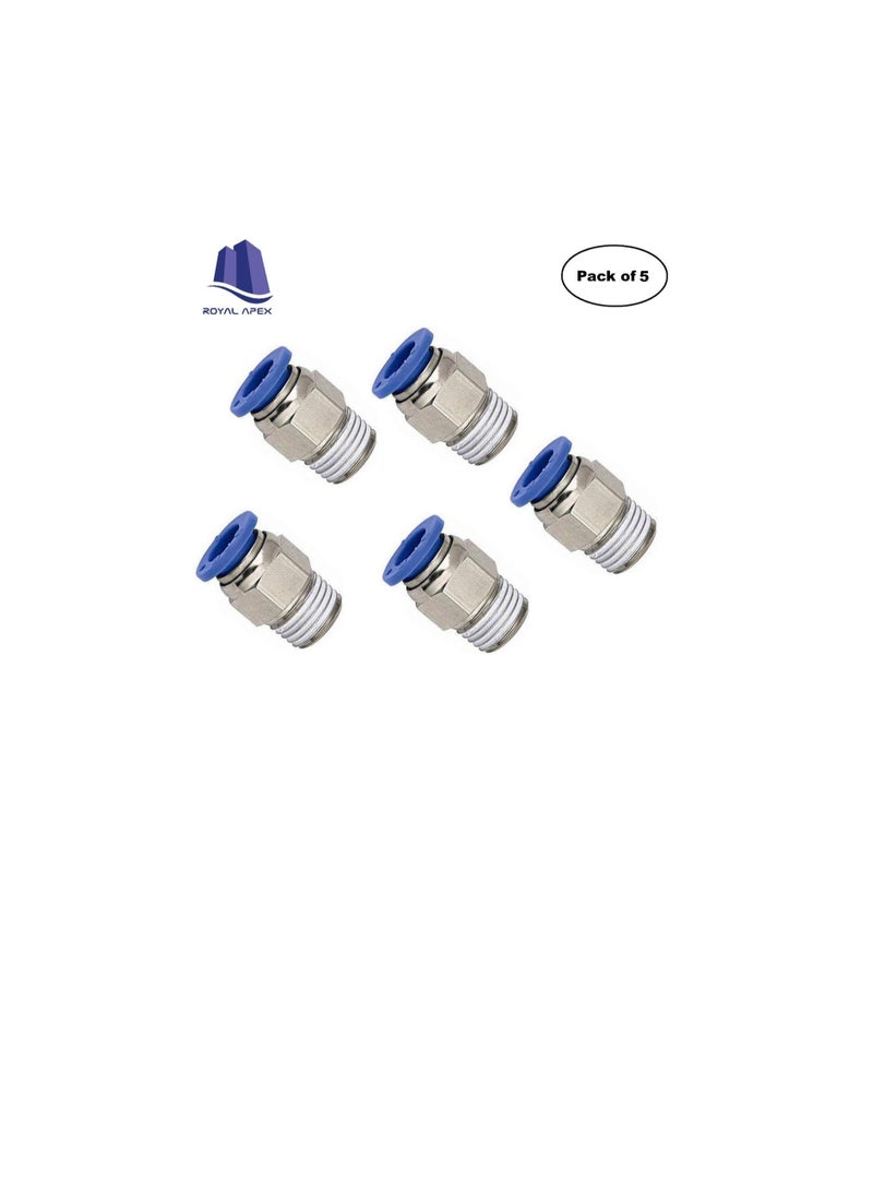 البولي يوريثين أنابيب ووصلات البولي يوريثين | دفع أنبوب هوائي لتوصيل التركيبات (مقبس ذكر - عبوة من 5 ، 6 مم × 1/2 بوصة) - Image 3