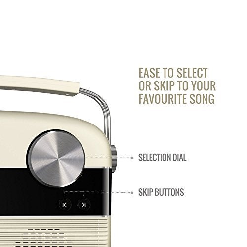 Carvaan Saregama Carvaan Tamil - Portable Music Player with 5000 Preloaded Songs, FM/BT/AUX (Porcelain White) - Image 3