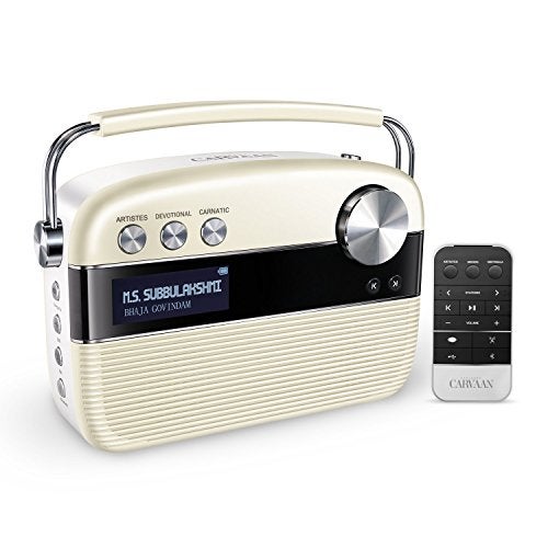 Carvaan Saregama Carvaan Tamil - Portable Music Player with 5000 Preloaded Songs, FM/BT/AUX (Porcelain White) - Image 1