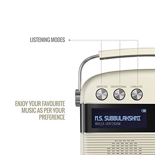 Carvaan Saregama Carvaan Tamil - Portable Music Player with 5000 Preloaded Songs, FM/BT/AUX (Porcelain White) - Image 2