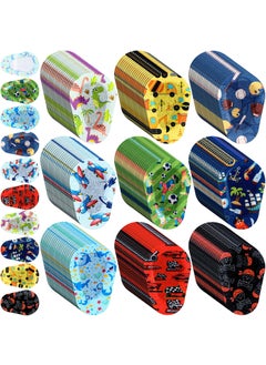Panelee Panelee 180 Pcs Adhesive Eye Patches for Kids Boys 9 Styles Eye Patches Latex Free Eye Pad Bulk Light Blocking Fun Cute Boys Designs Cotton Adhesive Bandages for Boys Toddler 