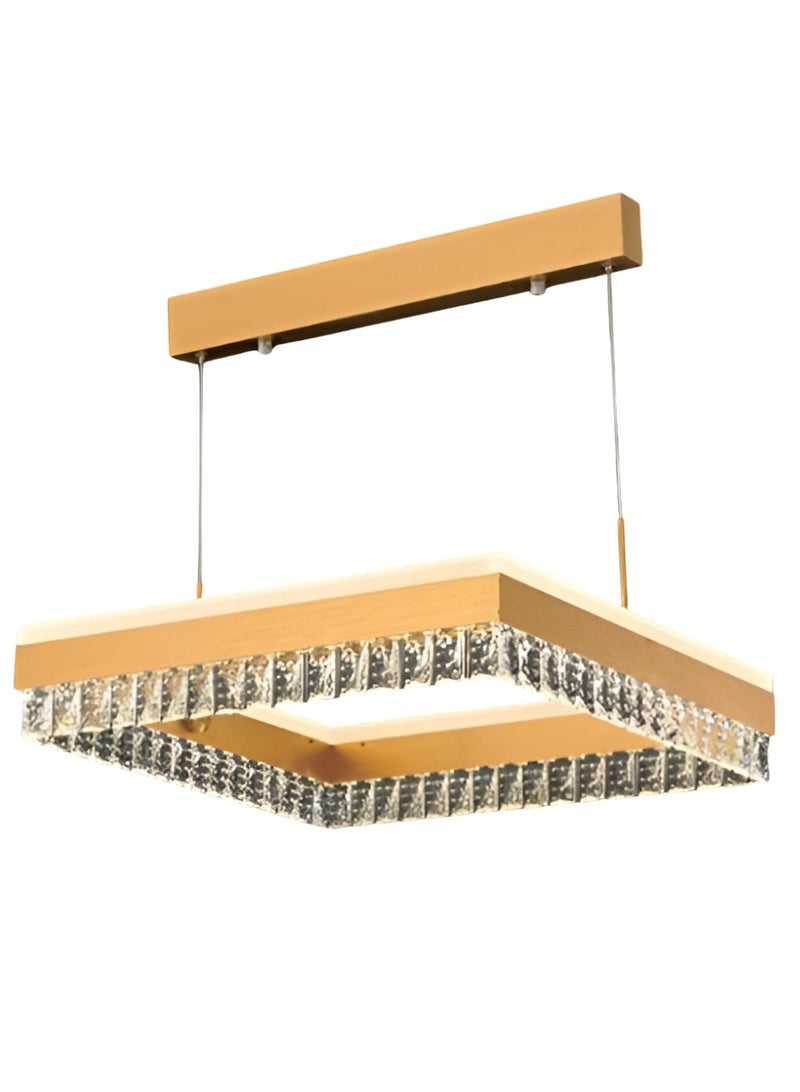 Target Crystal Light Fixtures, Square Modern Chandeliers, Crystal Ceiling Light Fixture for Bedroom, Entryway, Bathroom, Hallway, Kitchen Gold  - Image 2