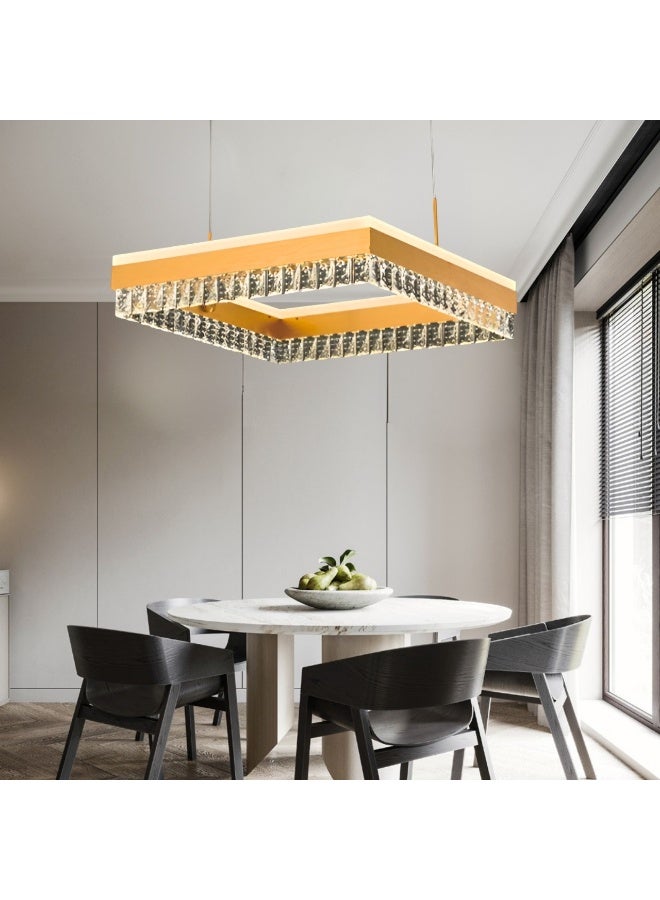 Target Crystal Light Fixtures, Square Modern Chandeliers, Crystal Ceiling Light Fixture for Bedroom, Entryway, Bathroom, Hallway, Kitchen Gold  - Image 3