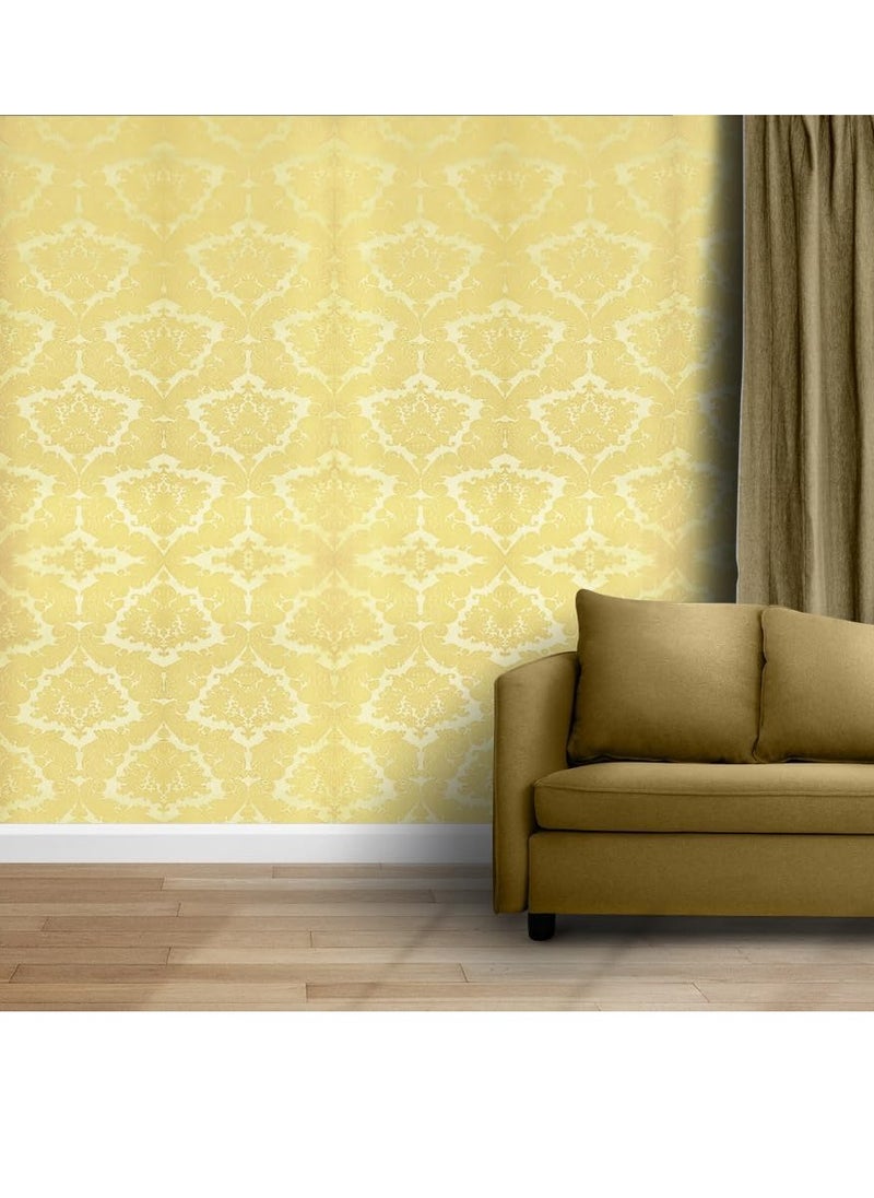MAF Wallpaper MAF Wallpaper BR200201 Embossed Vintage Design Wallpaper, Preminum Limited Edition Wallpapers, Non-Woven Wallpaper for living room, bedroom, study, TV background, hotel, office & more - Light Yellow  - Image 2